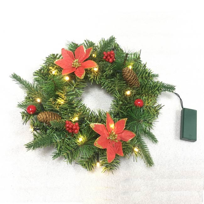 Decorative lighted wreath