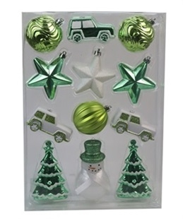 christmas decorations green set